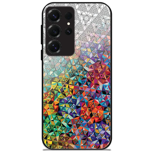 Prism Triangle Mosaic - Glossy Metal Silicone Case for Samsung Galaxy S25 Ultra