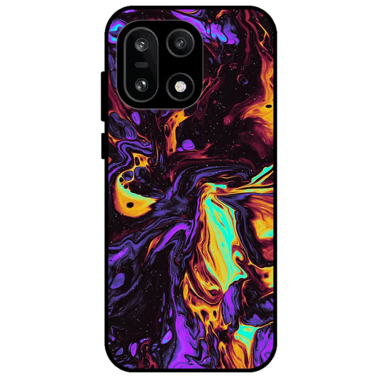 Purple & Orange Swirl - Glossy Metal Silicone Case for OnePlus 15
