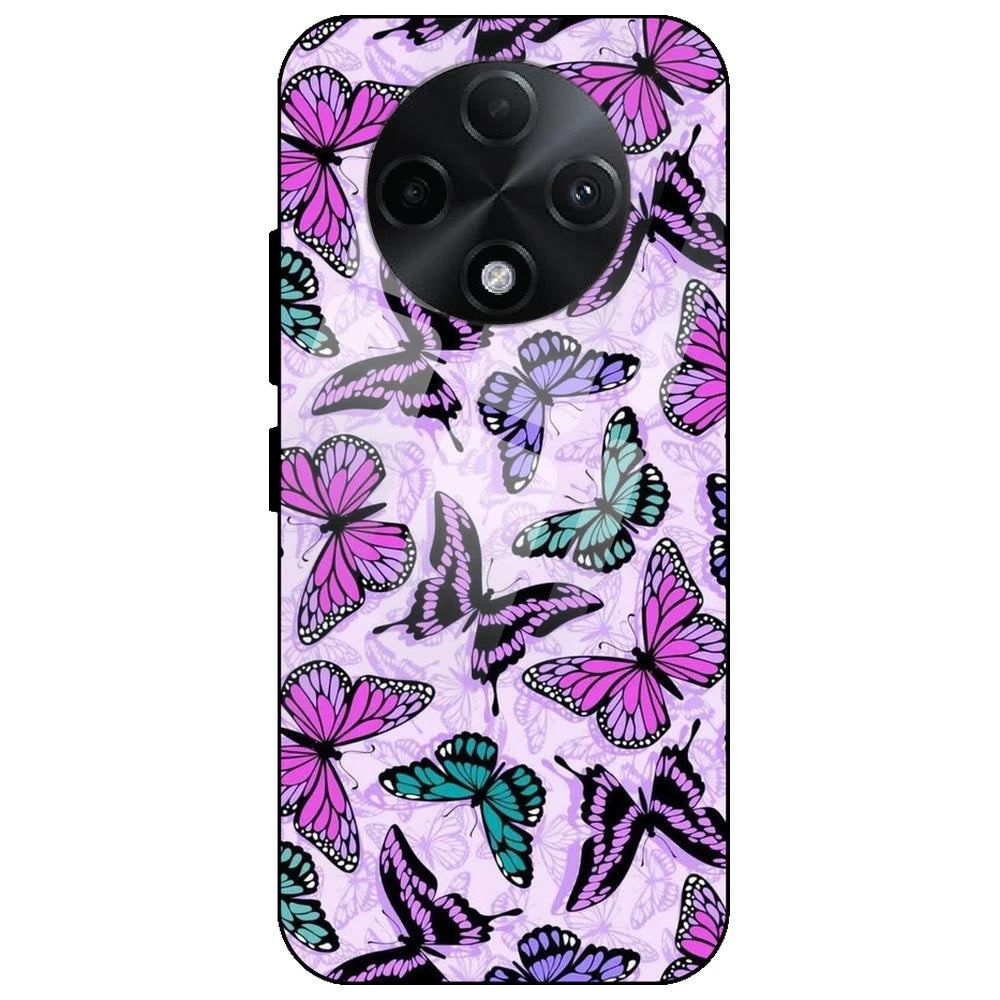 Purple Butterflies - Glass Case for Oppo F27