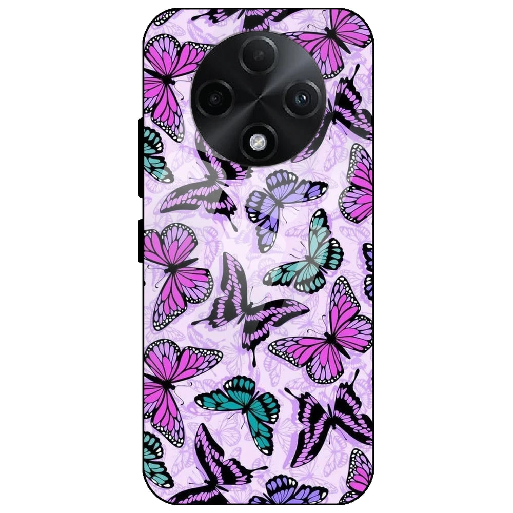 Purple Butterflies - Glass Case for Oppo F27 Pro