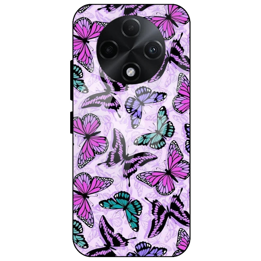 Purple Butterflies - Glass Case for Oppo F27 Pro Plus