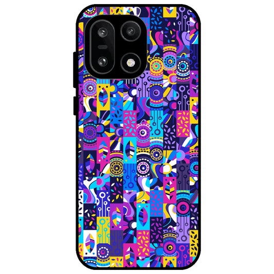 Purple Geometric Art - Glossy Metal Silicone Case for OnePlus 15