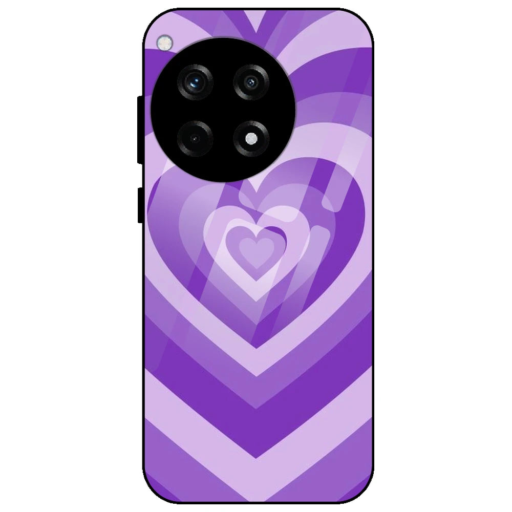 Purple Hearts - Glass Case for OnePlus 12R