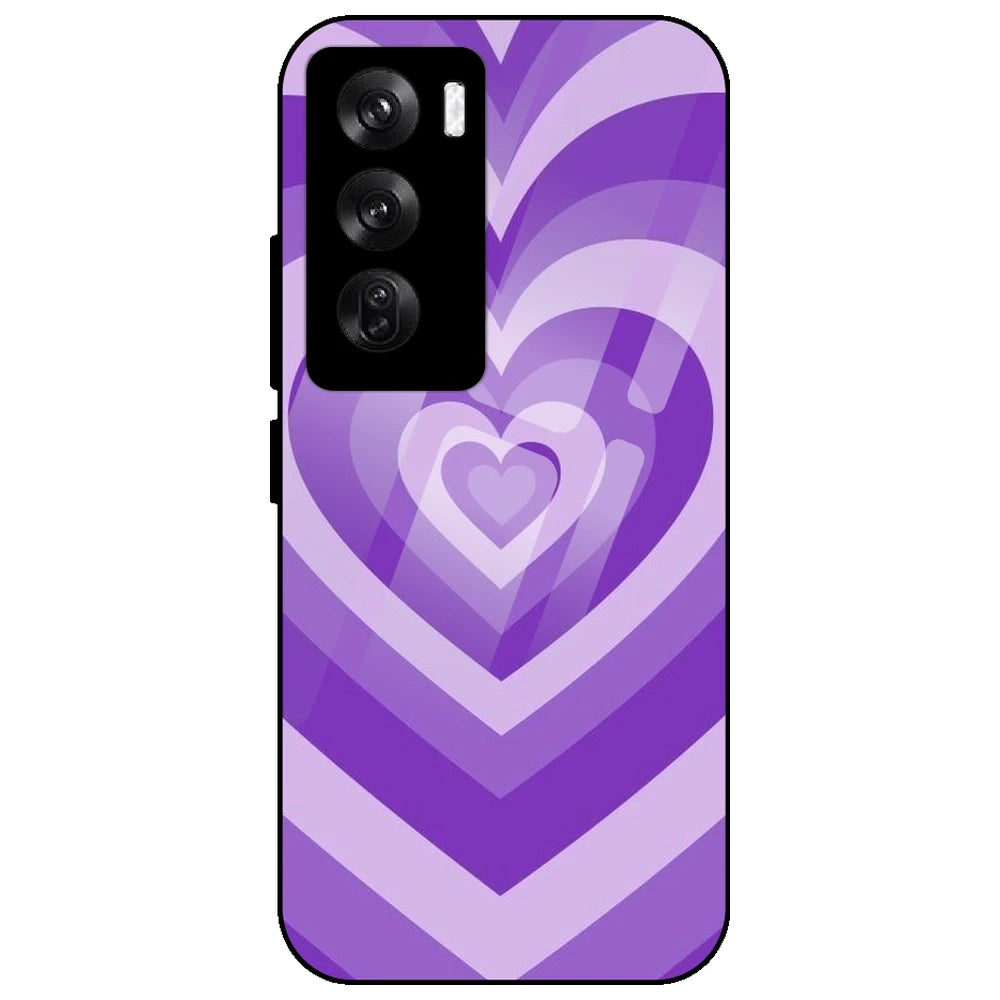 Purple Hearts - Glass Case for Oppo Reno 12 Pro