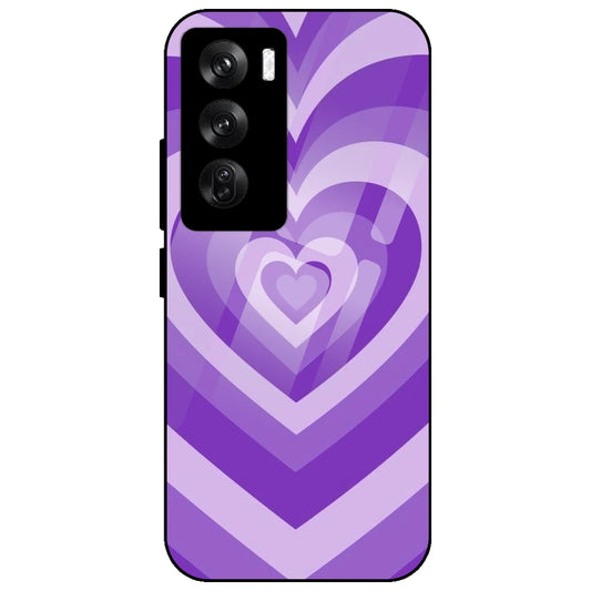 Purple Hearts - Glass Case for Oppo Reno 12 Pro