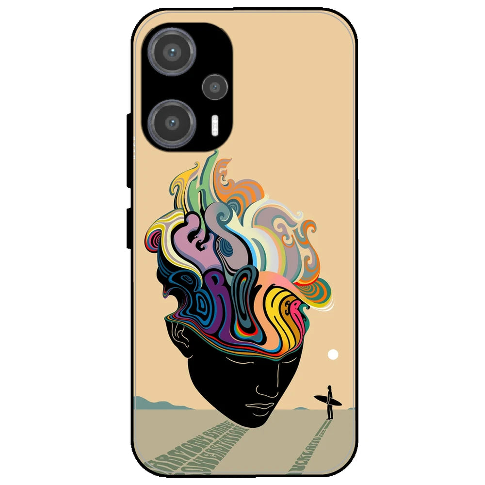 Rainbow Mind - Glossy Metal Silicone Case for Poco F5