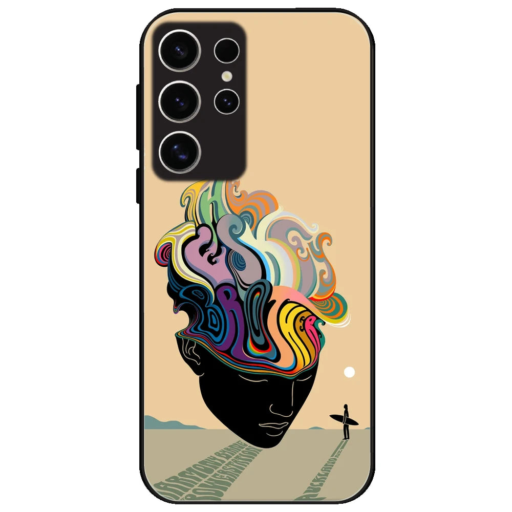 Rainbow Mind - Glossy Metal Silicone Case for Samsung Galaxy S24 Ultra