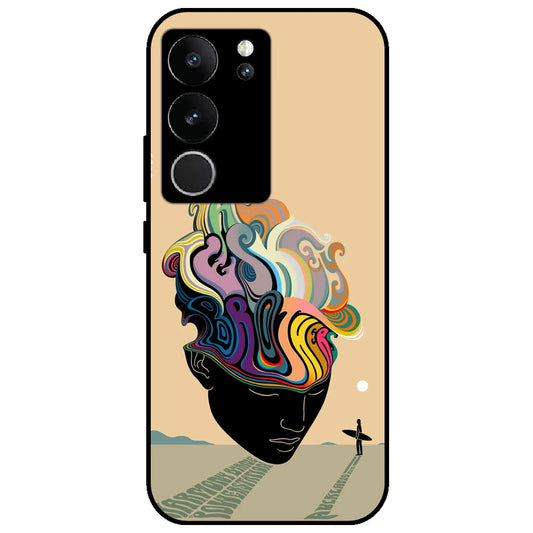 Rainbow Mind - Glossy Metal Silicone Case for Vivo V29 5G