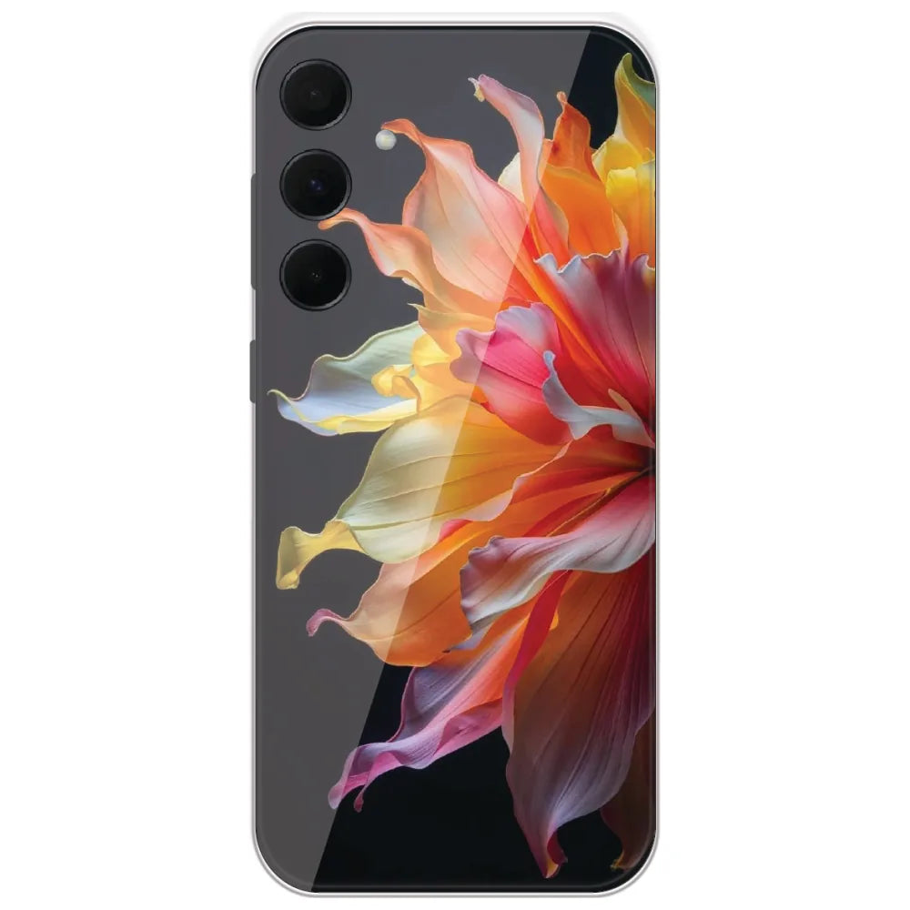 Rainbow Petal Bloom - Printed Silicone Case for Samsung Galaxy A35