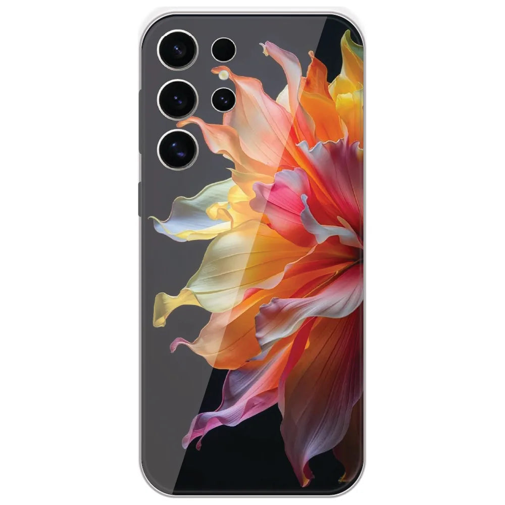 Rainbow Petal Bloom - Printed Silicone Case for Samsung Galaxy S24 Ultra