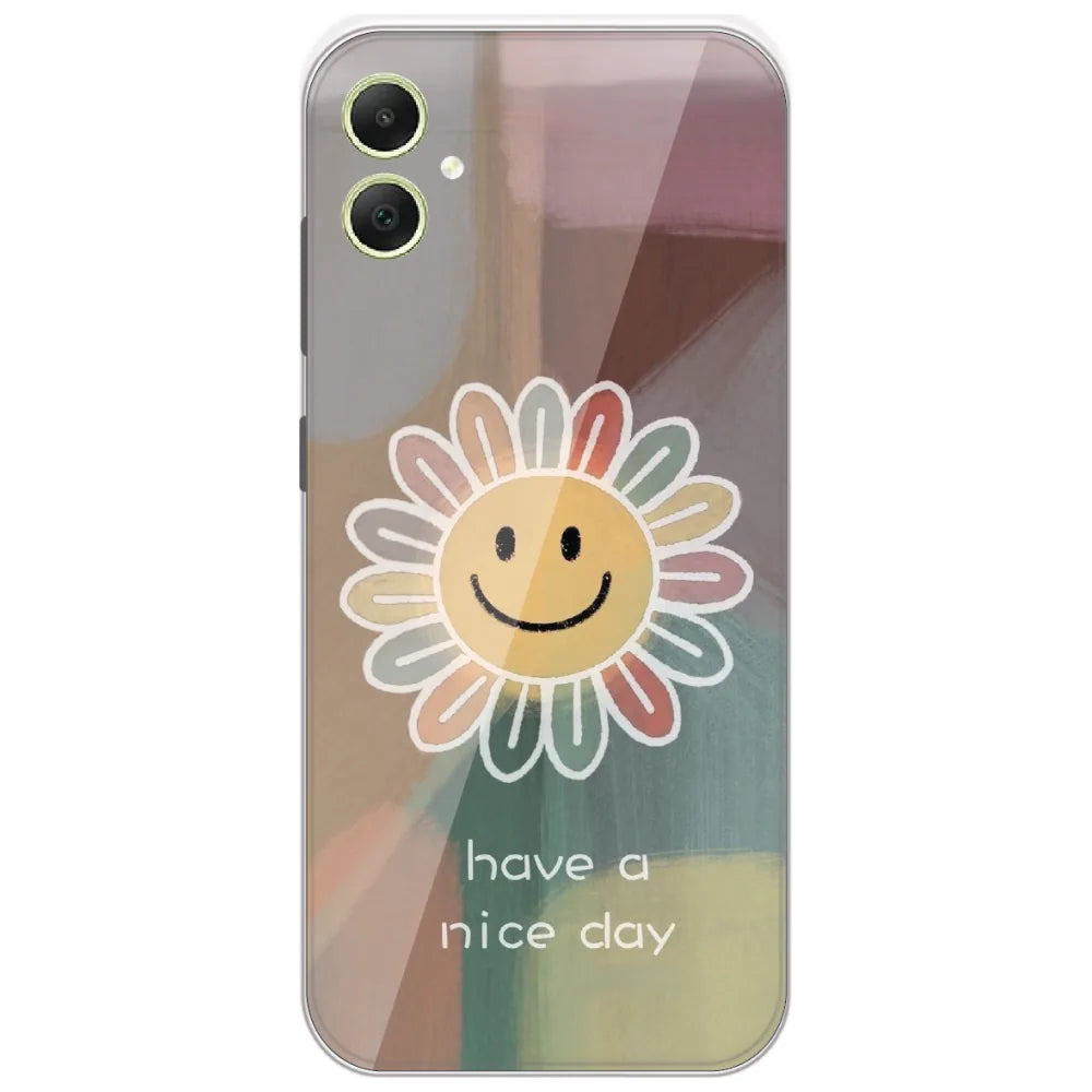 Rainbow Petal Smiley - Printed Silicone Case for Samsung Galaxy A05