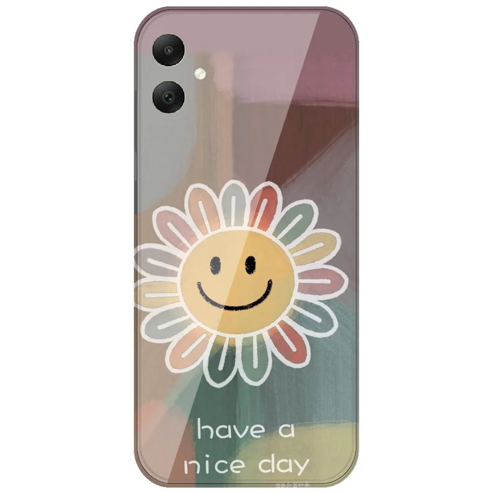 Rainbow Petal Smiley - Printed Silicone Case for Samsung Galaxy A06