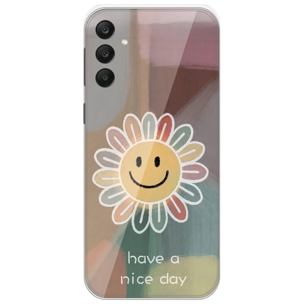 Rainbow Petal Smiley - Printed Silicone Case for Samsung Galaxy A25