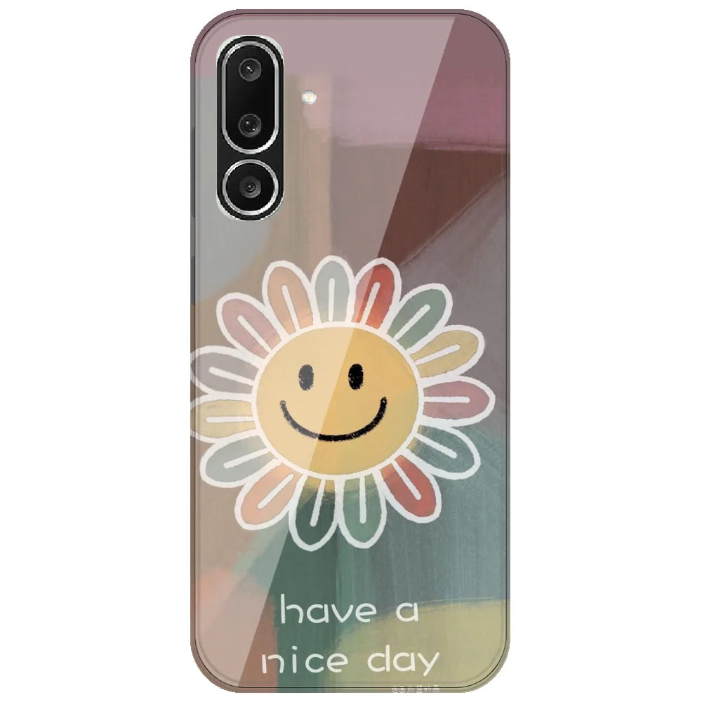 Rainbow Petal Smiley - Printed Silicone Case for Samsung Galaxy M36