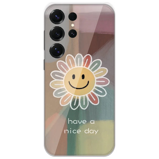 Rainbow Petal Smiley - Printed Silicone Case for Samsung Galaxy S25 Ultra