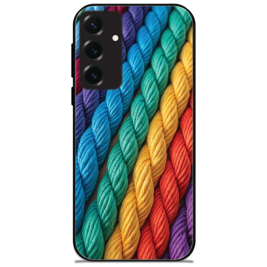 Rainbow Twisted Ropes - Glossy Metal Silicone Case for Samsung Galaxy S25 Plus