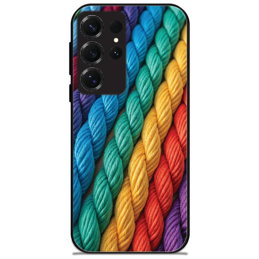Rainbow Twisted Ropes - Glossy Metal Silicone Case for Samsung Galaxy S25 Ultra