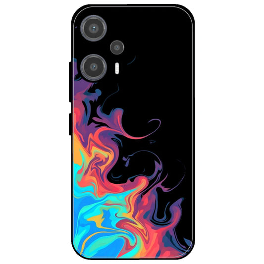 Rainbow Watermarble - Glossy Metal Silicone Case for Poco F5