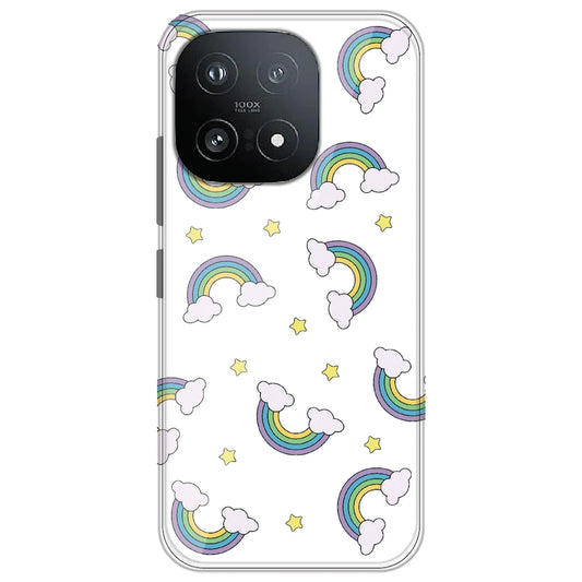 Rainbow With Clouds - Clear Printed Silicone Case for iQOO 15