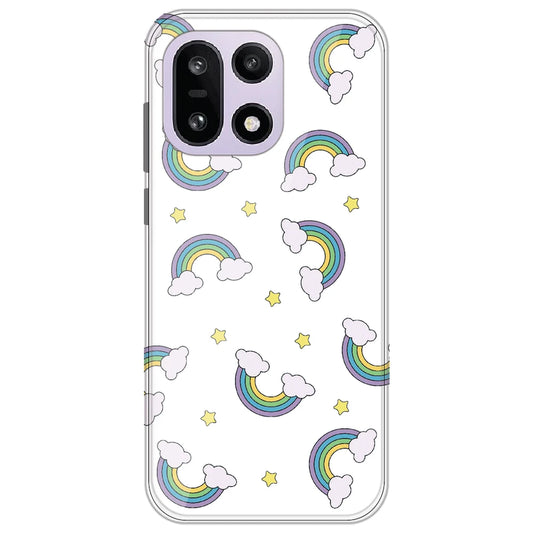 Rainbow With Clouds - Clear Printed Silicone Case for OnePlus 15