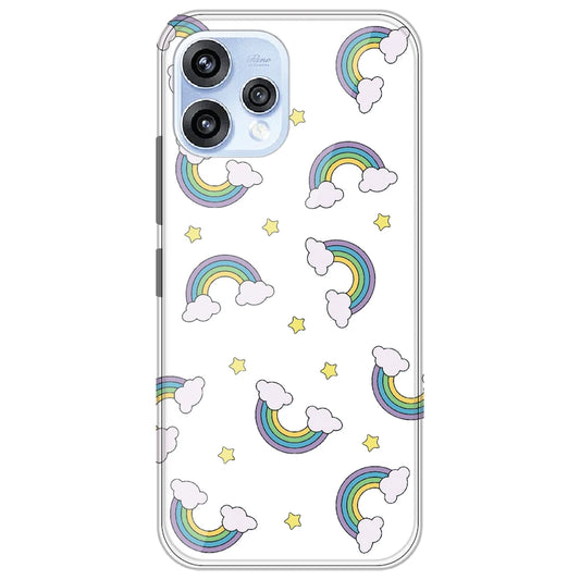 Rainbow With Clouds - Clear Printed Silicone Case for Oppo Reno 15