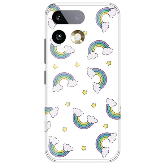 Rainbow With Clouds - Clear Printed Silicone Case for Realme 16 Pro Plus