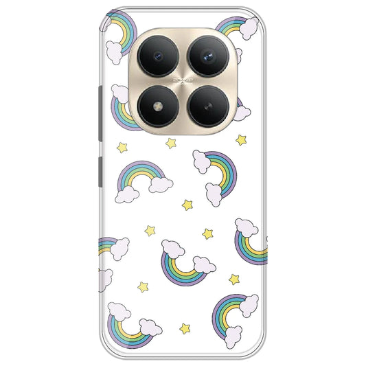 Rainbow With Clouds - Clear Printed Silicone Case for Redmi Note 15 Pro Plus 5G
