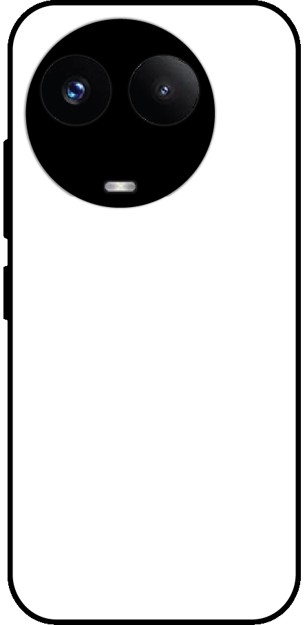 Realme 11X back cover mockup - customisable glossy metal silicone case