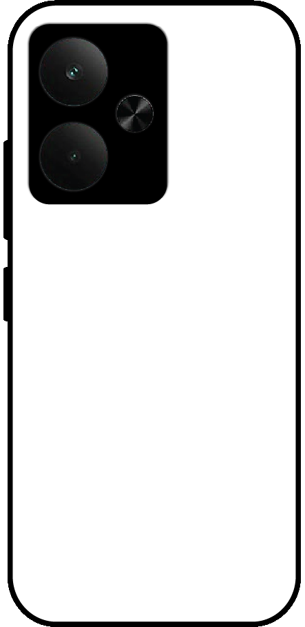 Realme 14T back cover mockup - customisable glossy metal silicone case