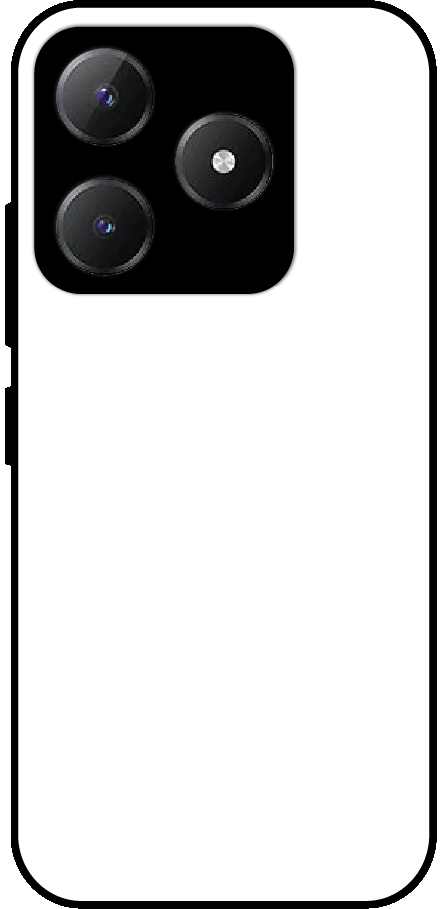 Realme Narzo N63 back cover mockup - customisable glossy metal silicone case