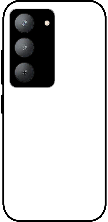 Realme P3X back cover mockup - customisable glossy metal silicone case