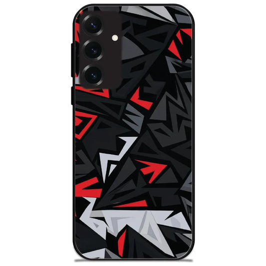 Red Black Shards - Glossy Metal Silicone Case for Samsung Galaxy S25 Plus