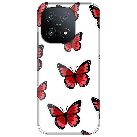 Red Butterfly - Clear Printed Silicone Case for iQOO 15