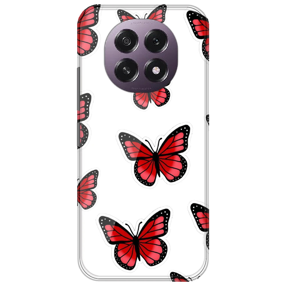 Red Butterfly - Clear Printed Silicone Case for Oppo F29