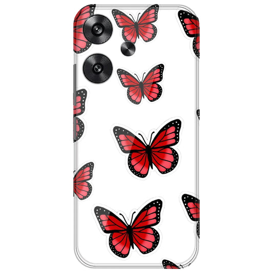 Red Butterfly - Clear Printed Silicone Case for Poco F6