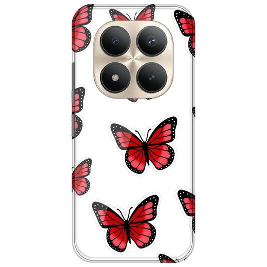 Red Butterfly - Clear Printed Silicone Case for Redmi Note 15 Pro Plus 5G