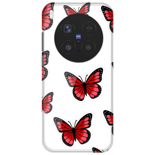 Red Butterfly - Clear Printed Silicone Case for Vivo X300 Pro