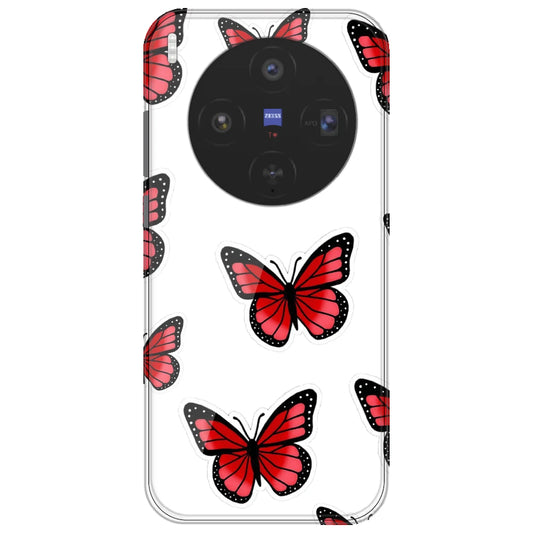 Red Butterfly - Clear Printed Silicone Case for Vivo X300