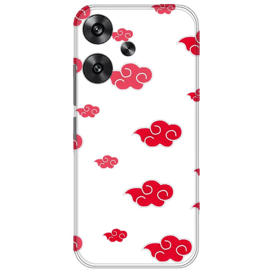 Red Clouds - Clear Printed Silicone Case for Poco F6