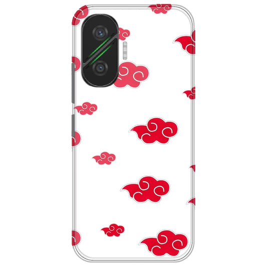 Red Clouds - Clear Printed Silicone Case for Poco F7