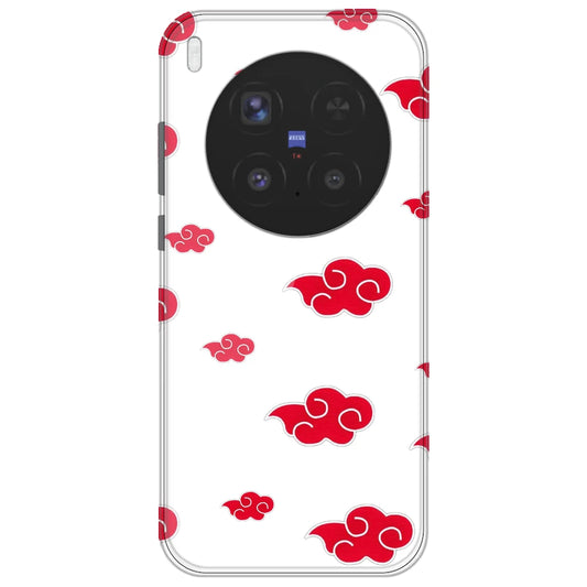 Red Clouds - Clear Printed Silicone Case for Vivo X300 Pro