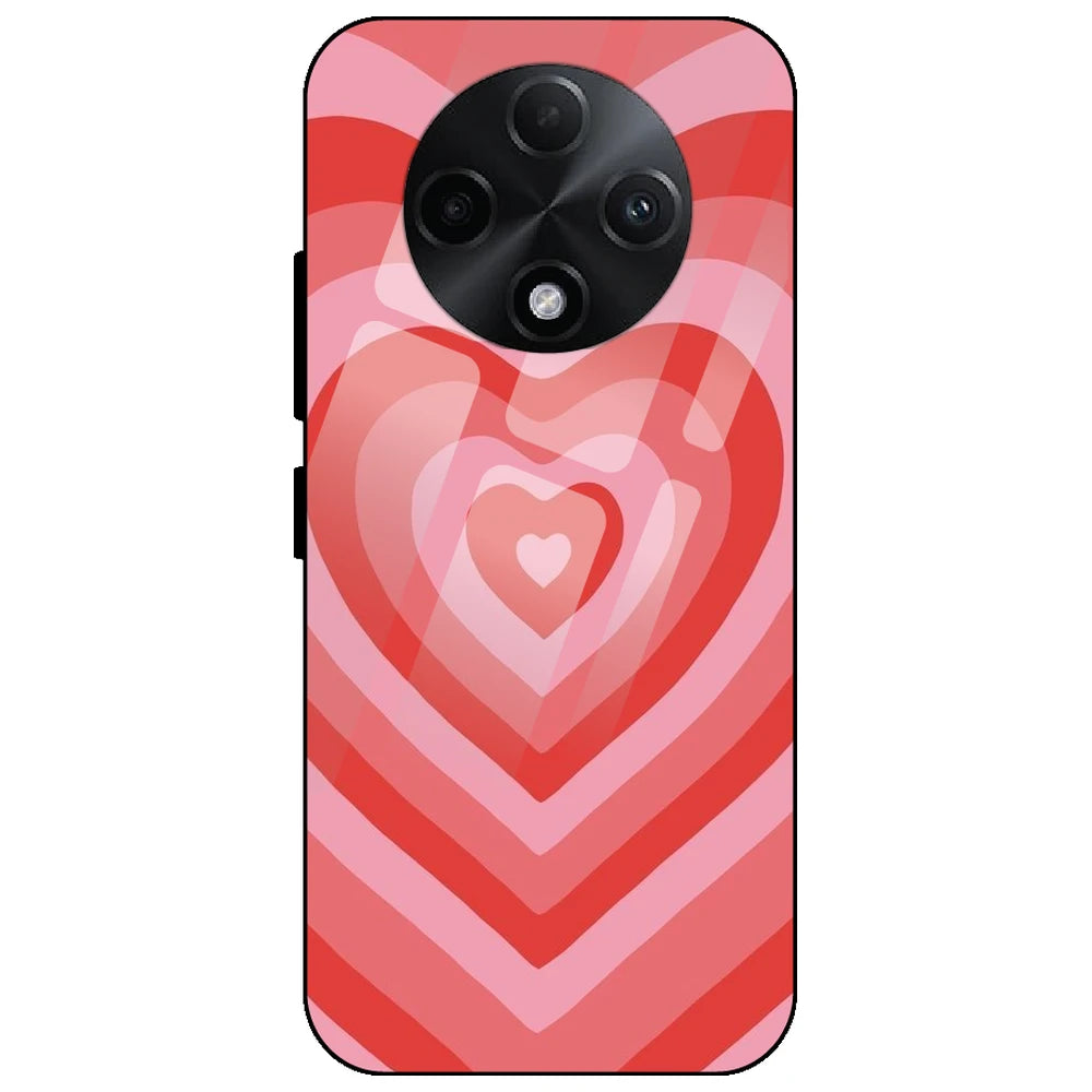 Red Hearts - Glass Case for Oppo F27 Pro Plus