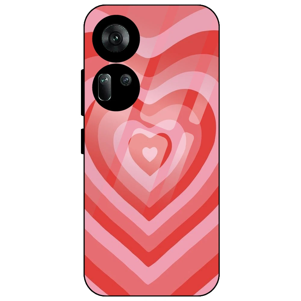 Red Hearts - Glass Case for Oppo Reno 11