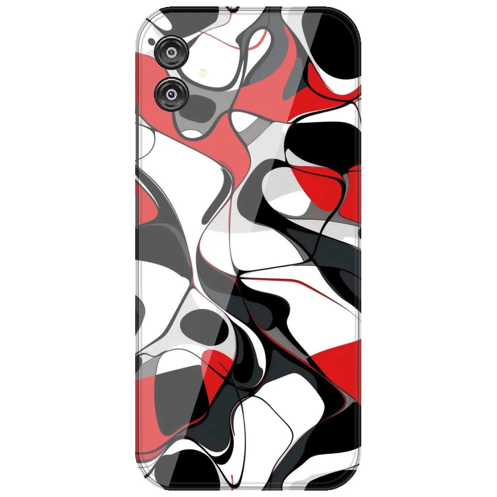 Red Liquid Abstract - Printed Silicone Case for Samsung Galaxy F04