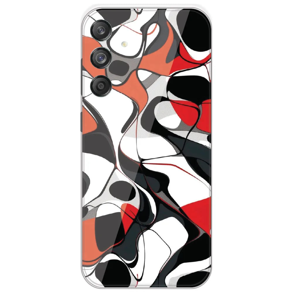 Red Liquid Abstract - Printed Silicone Case for Samsung Galaxy M55 5G
