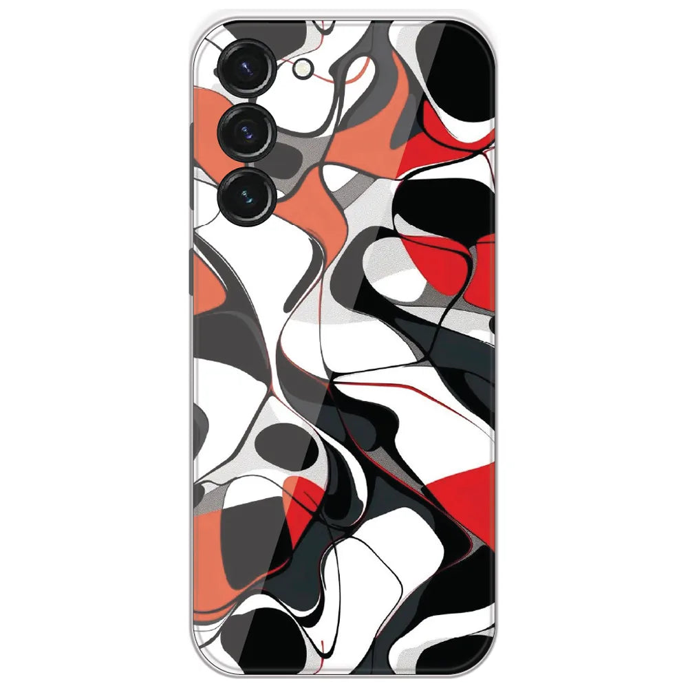 Red Liquid Abstract - Printed Silicone Case for Samsung Galaxy S23 5G