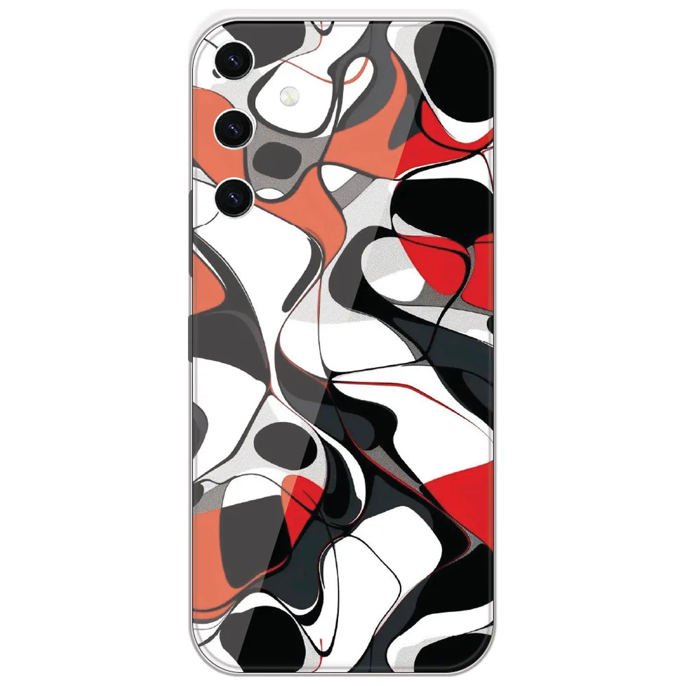 Red Liquid Abstract - Printed Silicone Case for Samsung Galaxy S23 Plus 5G