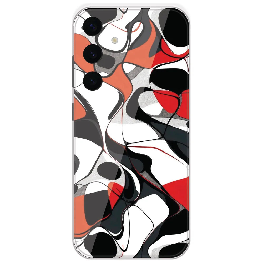 Red Liquid Abstract - Printed Silicone Case for Samsung Galaxy S24 Plus