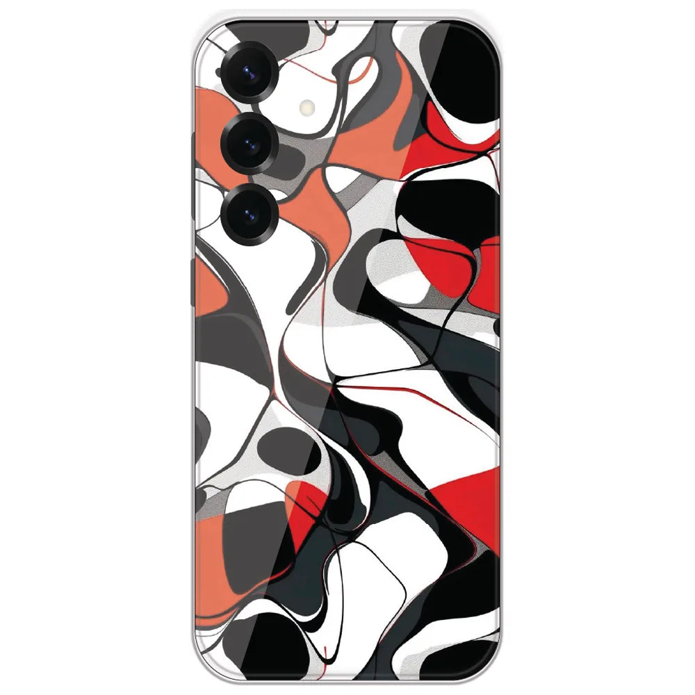 Red Liquid Abstract - Printed Silicone Case for Samsung Galaxy S25 Plus