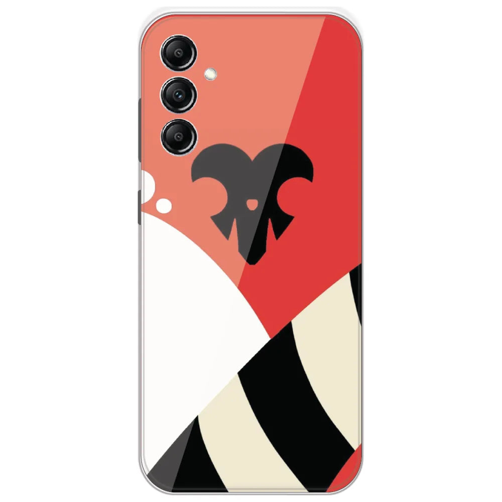 Red Mono Shapes - Printed Silicone Case for Samsung Galaxy A14